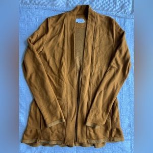 Anthropologie Open Front Long Ruffled Cardigan with Trimmed Hem Woman’s Size L